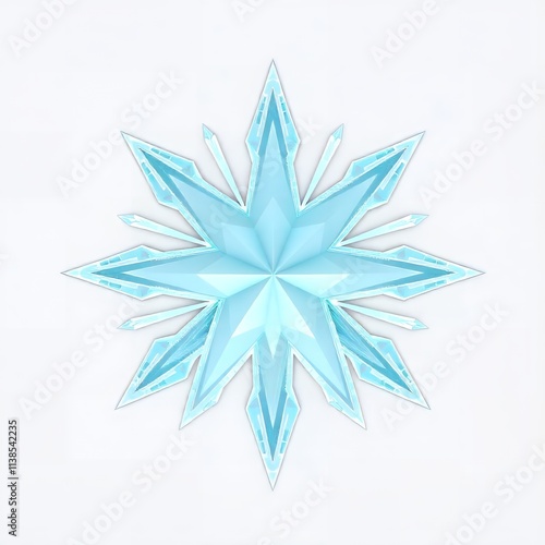 Icy Blue Snowflake Design