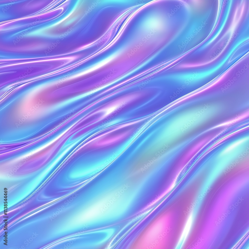Fototapeta premium Mesmerizing abstract holographic background with shimmering gradients and wave-like fluid