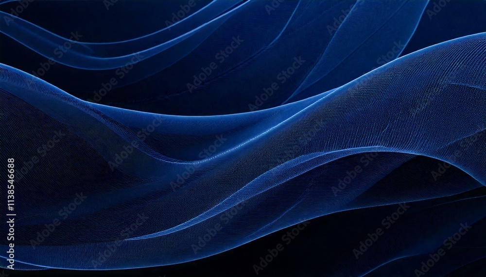 Obraz premium Wavy blue background deep blue backgrounds wallpaper digital illustration graphic design fabric textile pattern texture textured curve