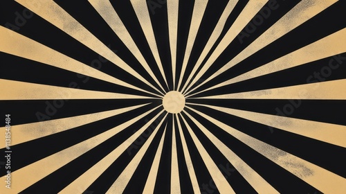 Abstract Black and Gold Sun...