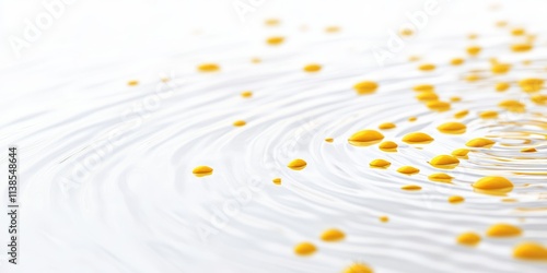 Yellow droplets on a white ...