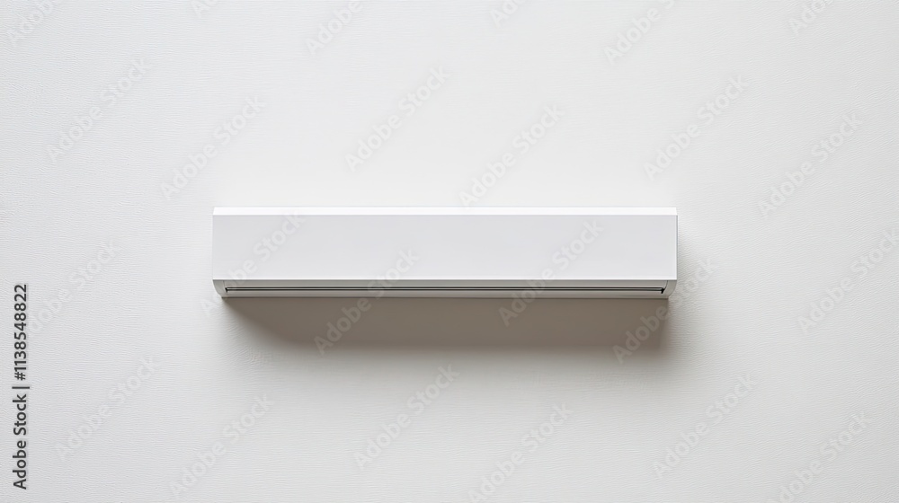 A slim, wall-mounted heater with a simple interface, photographed on a white background to accentuate its modern look. A slim, wall-mounted heater with a simple interface, photographed on a white background to accentuate its modern look.
