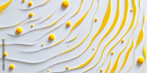 Yellow Spheres on White Wav...