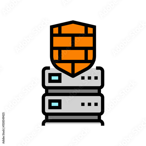 security firewall data center color icon vector. security firewall data center sign. isolated symbol illustration