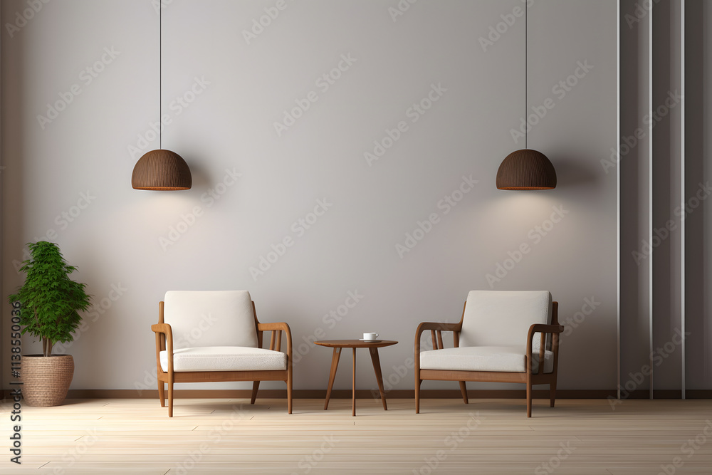 Interior with armchair and coffee table 3d rendering stock photo Interior with armchair and coffee table 3d rendering stock photo