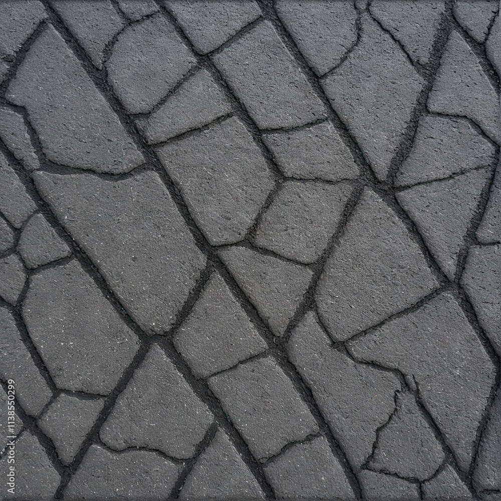 Obraz premium Dark gray stone wall forming abstract geometric pattern