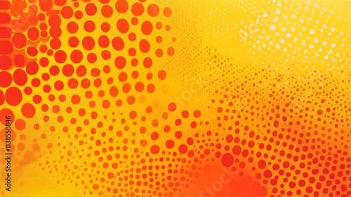 Abstract Orange Yellow Dott...