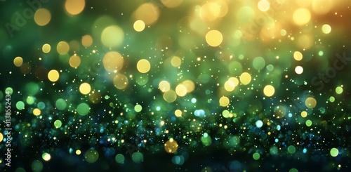 Colorful bokeh lights create a magical, festive atmosphere in a blurred background