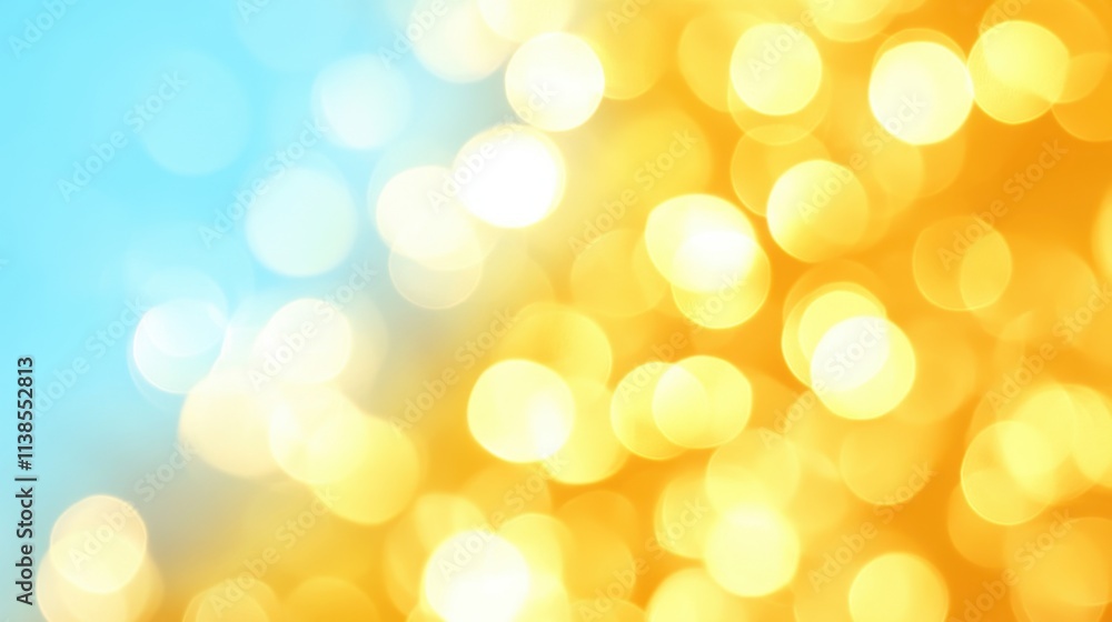 Abstract Background with Soft Bokeh Lights in Blue and Yellow Tones Abstract Background with Soft Bokeh Lights in Blue and Yellow Tones