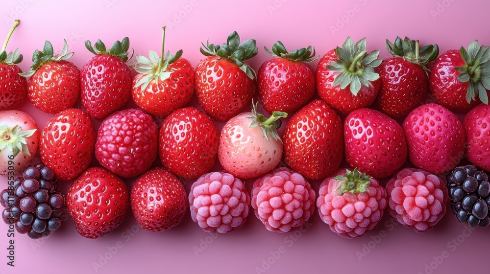 Gradient pink to red gradient with faint strawberry silhouettes background Gradient pink to red gradient with faint strawberry silhouettes background