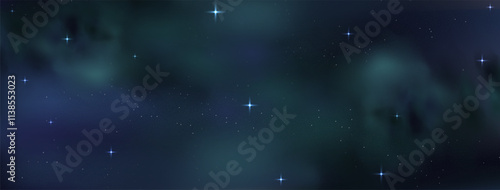 Starry night sky with astrological constellations. Space stars background.Space nebula and glittering stardust.