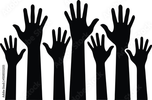 Raised Hands, Unity, Participation, Community, Collaboration, Teamwork, Group, Solidarity, Support, 