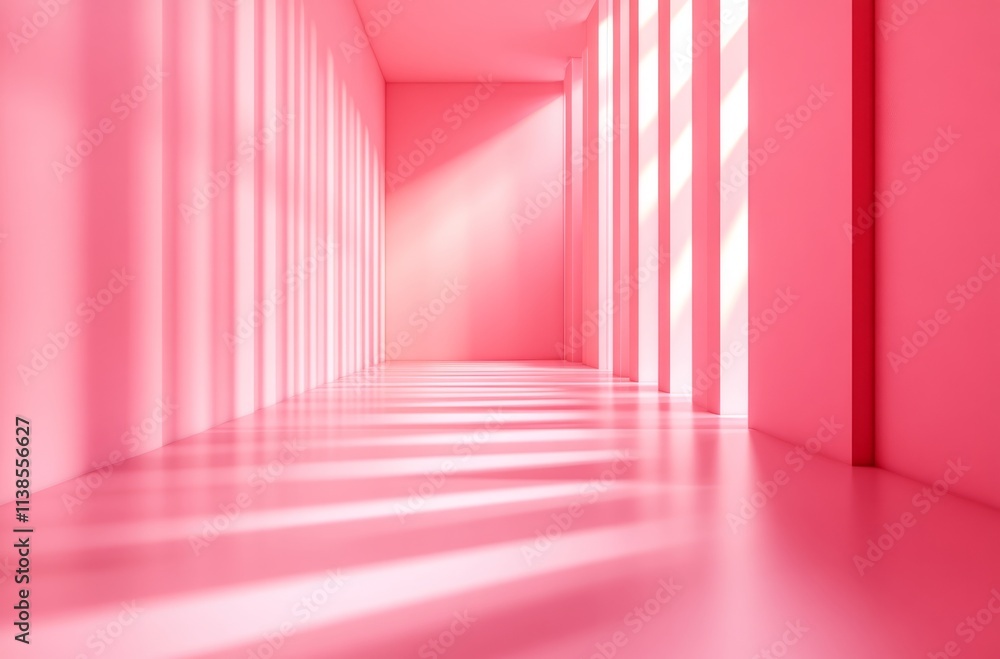 Pink Room Sunlight Illuminates Abstract Corridor Pink Room Sunlight Illuminates Abstract Corridor