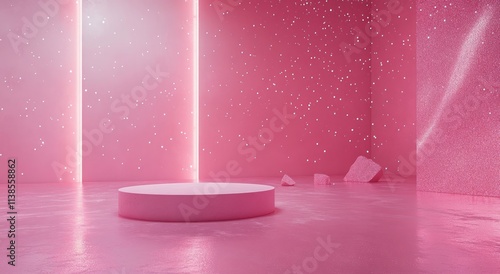 Pink Studio Scene with Plat...