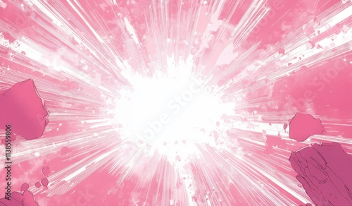 Abstract Pink Radiating Lig...