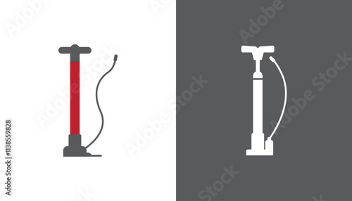 Bicycle pump set icon design isolated on white background
