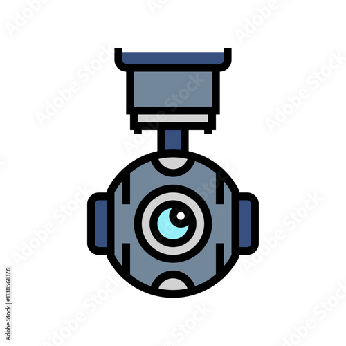 camera gimbal aerial vehicle color icon vector. camera gimbal aerial vehicle sign. isolated symbol illustration