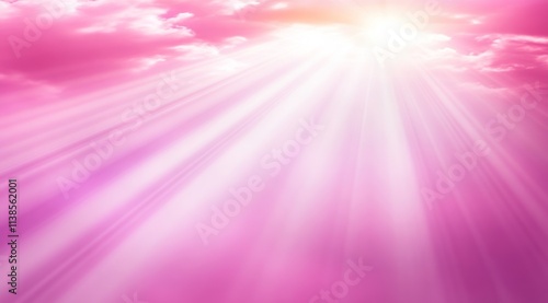 Pink Sky Light Rays Clouds ...