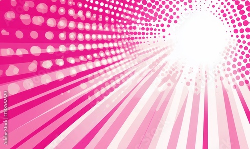 Abstract Pink and White Geo...