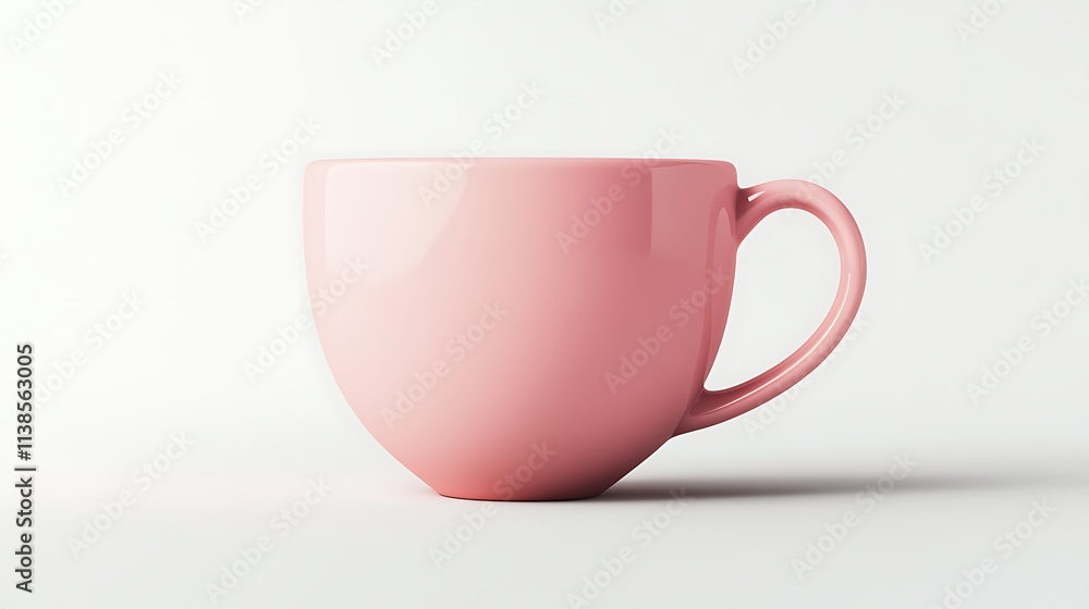 A single blank light pink coffee cup mockup with a soft finish and rounded edges, isolated against a high-contrast white background. A single blank light pink coffee cup mockup with a soft finish and rounded edges, isolated against a high-contrast white background.