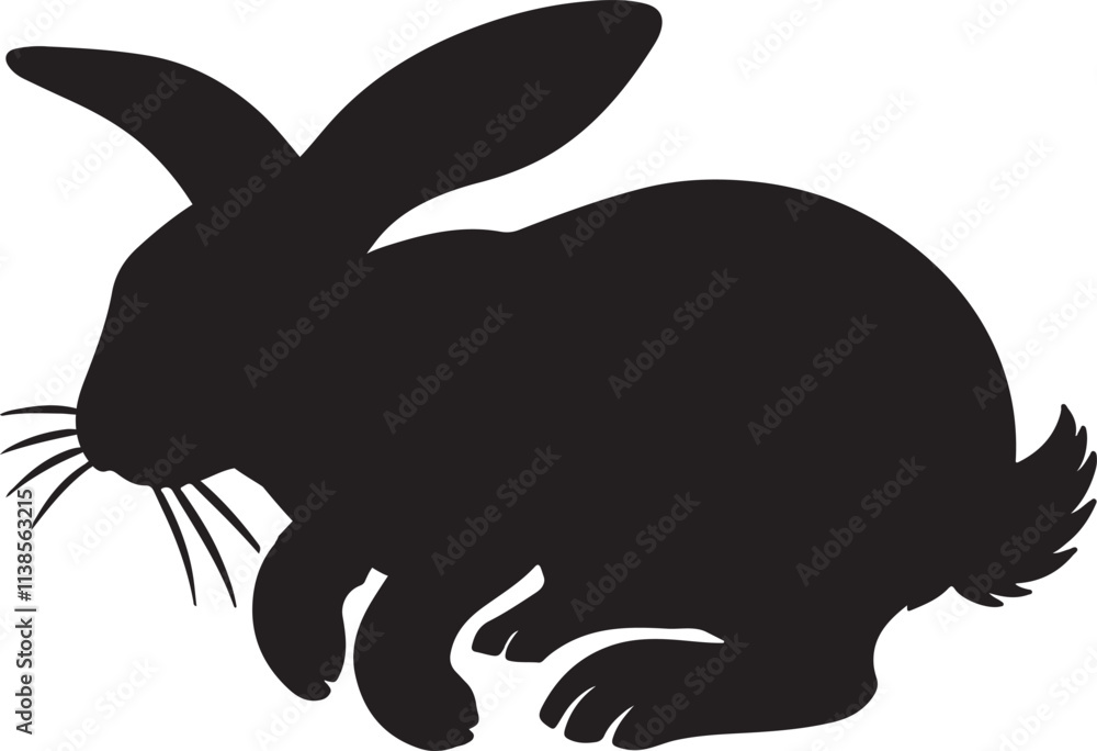 Rabbit silhouette vector art illustration isolated on transparent background Rabbit silhouette vector art illustration isolated on transparent background