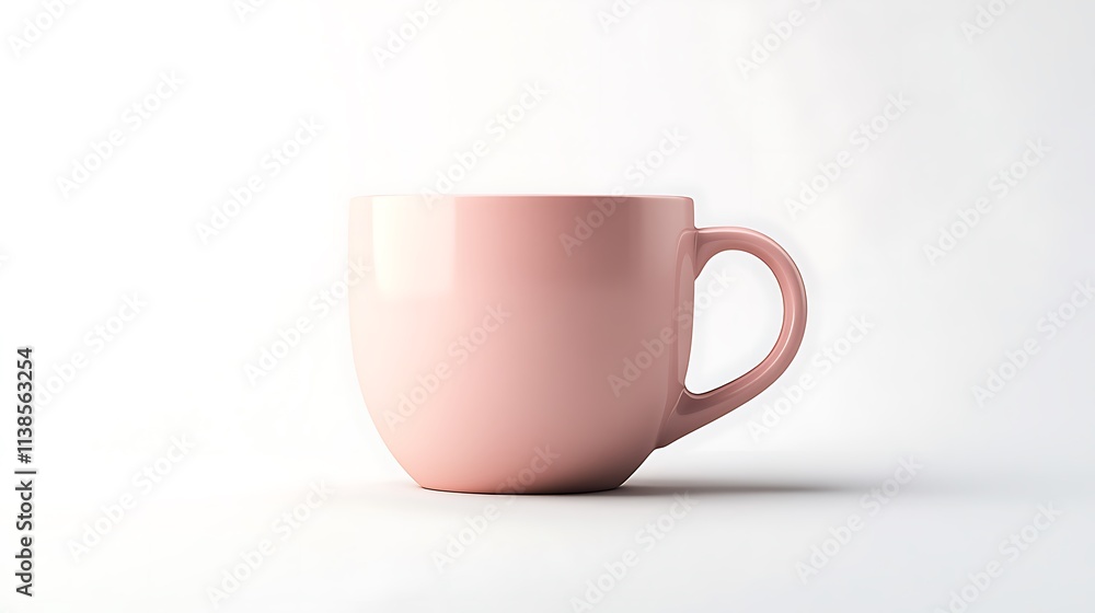 A single blank light pink coffee cup mockup with a soft finish and rounded edges, isolated against a high-contrast white background. A single blank light pink coffee cup mockup with a soft finish and rounded edges, isolated against a high-contrast white background.