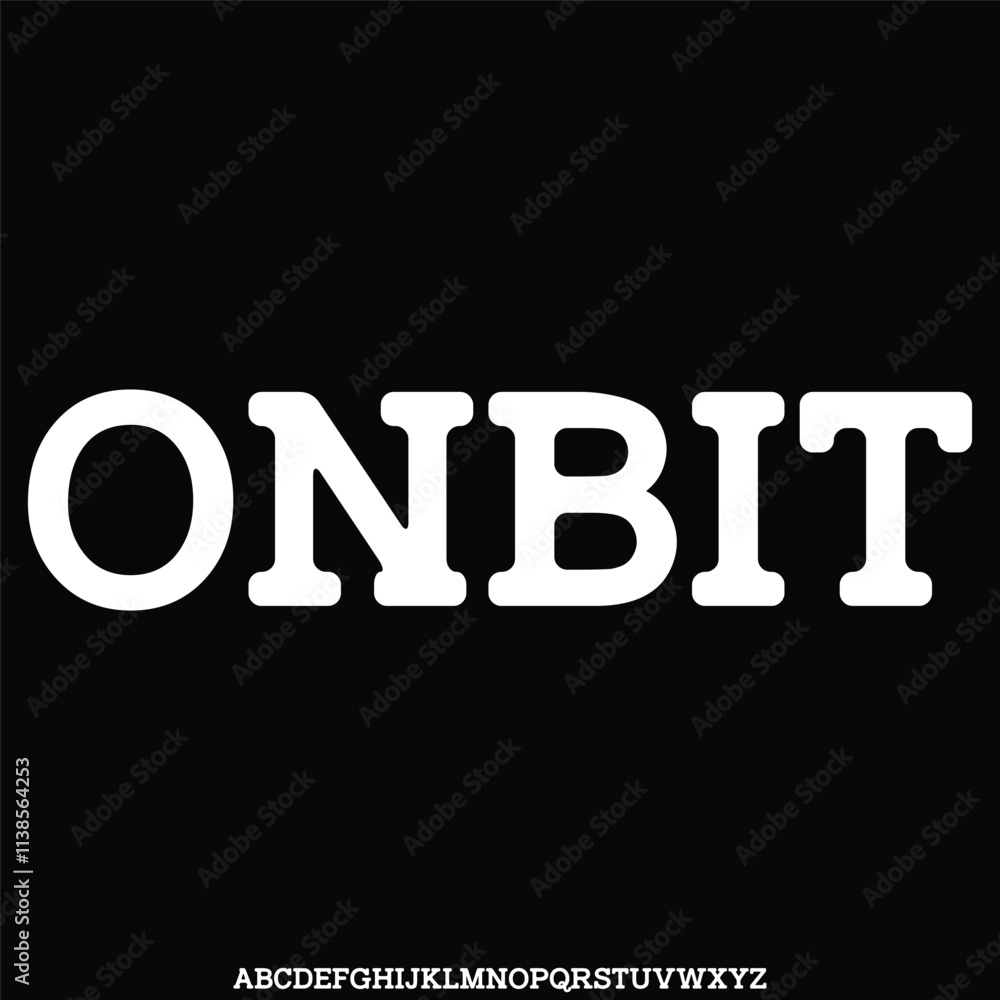 ONBIT, 8 BIT FONT VECTOR DISPLAY FONT ALPHABET TYPE ONBIT, 8 BIT FONT VECTOR DISPLAY FONT ALPHABET TYPE