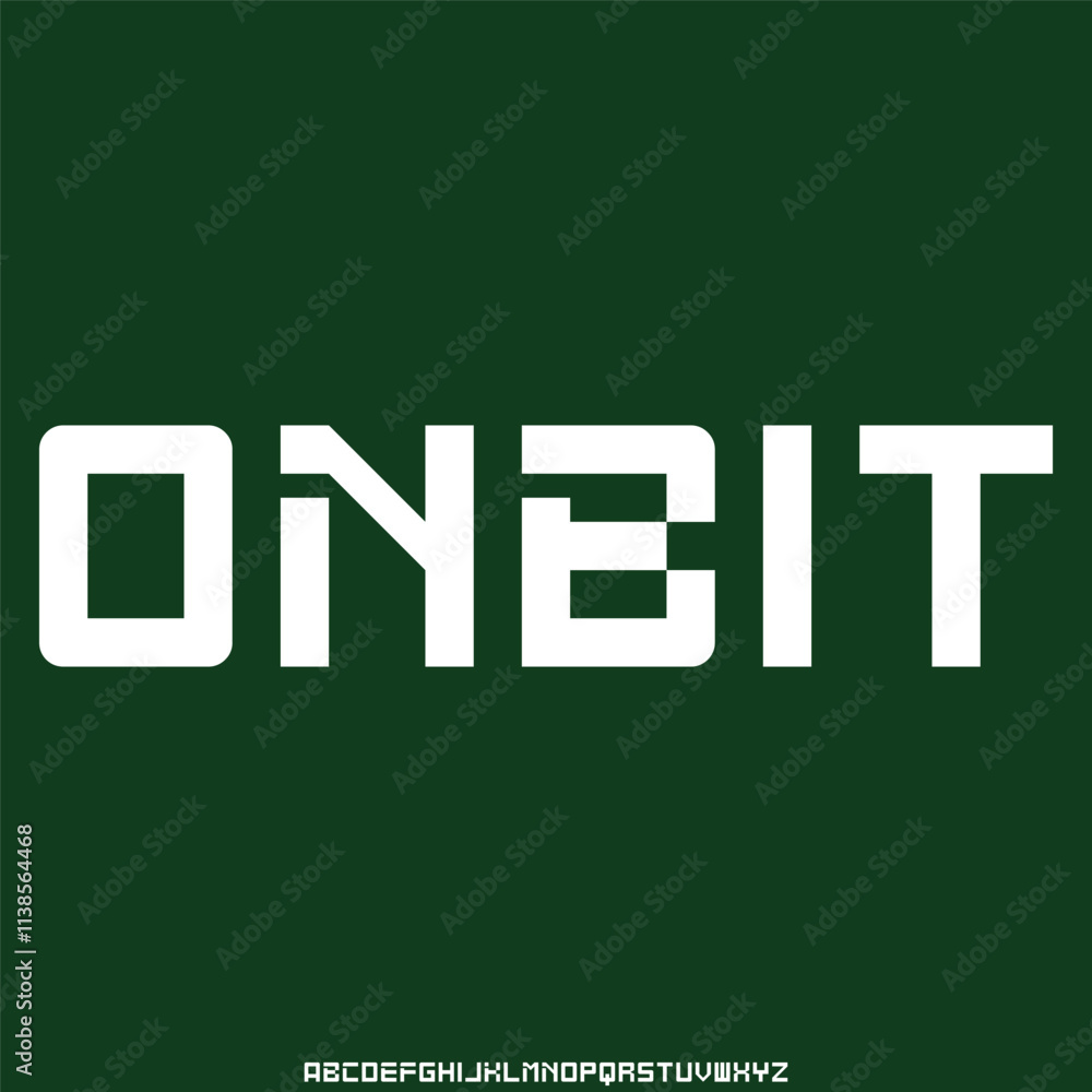 ONBIT, 8 BIT FONT VECTOR DISPLAY FONT ALPHABET TYPE ONBIT, 8 BIT FONT VECTOR DISPLAY FONT ALPHABET TYPE
