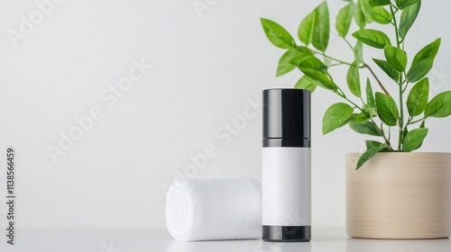 Wallpaper Mural Natural skincare routine moisturizer and plant decor home product photography minimalist freshness Torontodigital.ca