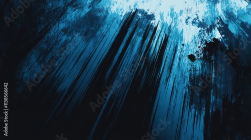 Abstract Blue Forest Scene ...