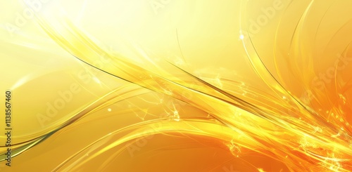 Abstract Golden Waves Flowi...