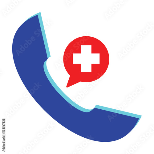 Emergency call icon. Icon of emergency call doctor, medicine and health. Emergency call icon, vector from hospital collection. First aid. Vector illustration. EPS 10