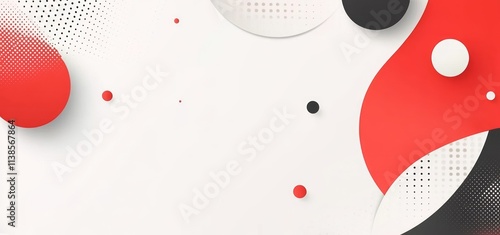 Abstract Red White Black Ci...