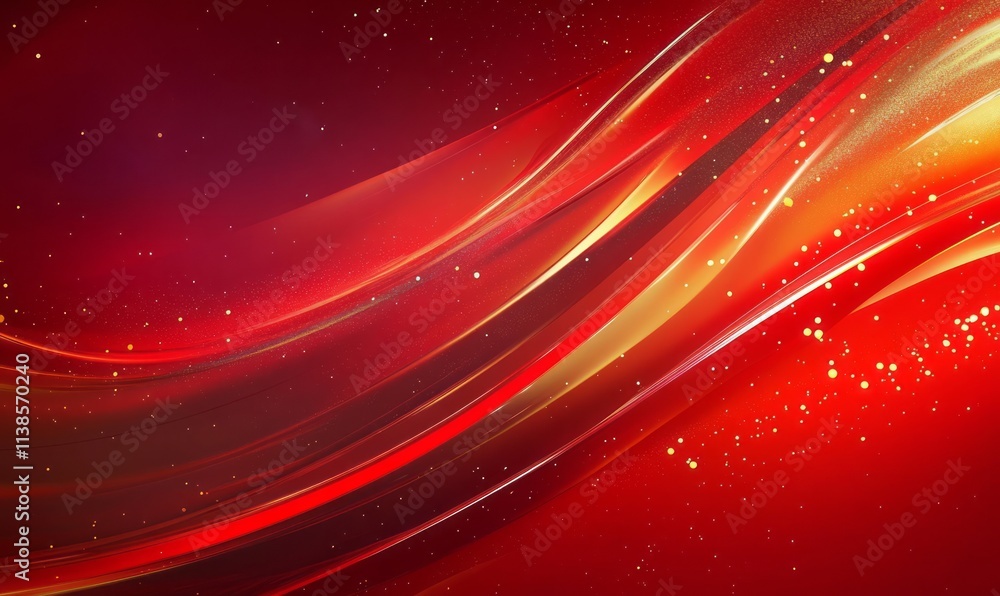 Abstract Red And Gold Swirling Design With Glittering Particles Abstract Red And Gold Swirling Design With Glittering Particles