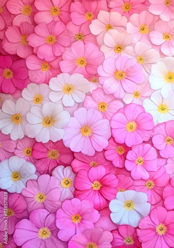 Wallpaper Mural A watercolor painting featuring a pastel background adorned with pink flowers on textured paper..Watercolor artwork set against a pastel backdrop, with pink flowers blooming on textured paper..A Torontodigital.ca