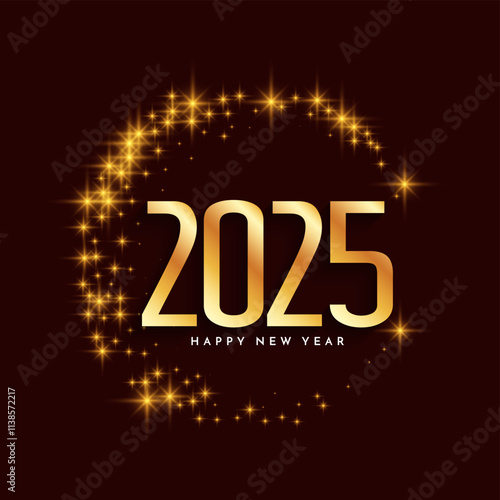 Happy new year 2025 decorative celebration card design