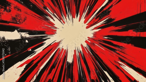 Abstract Red Black and Whit...