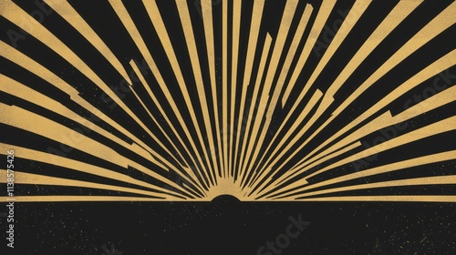 Golden Rays Burst Sun Abstr...