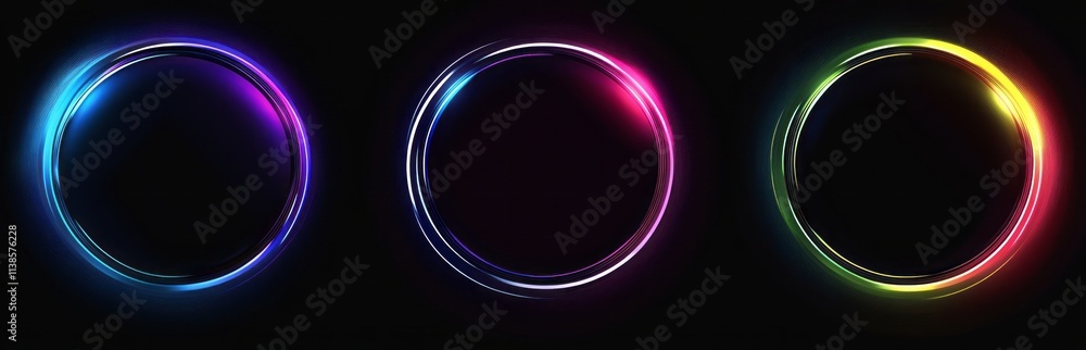 Vibrant Neon Rings Abstract Light Design Vibrant Neon Rings Abstract Light Design