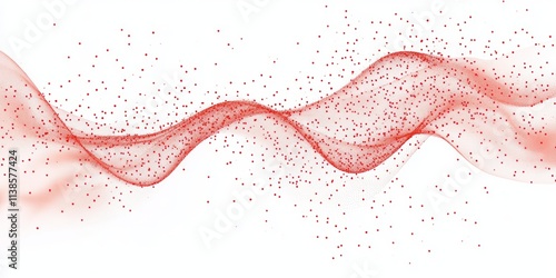 Abstract Red Particle Wave ...