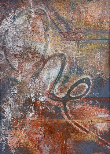 Graffiti like Painted word 'one' 