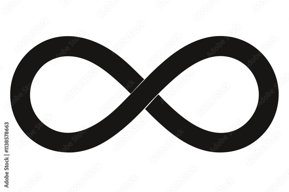 Infinity simple black icon on white background Infinity simple black icon on white background