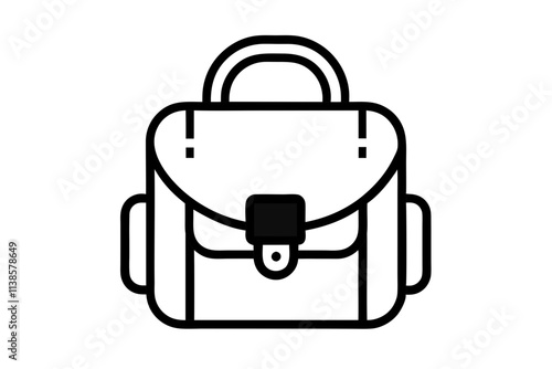 Schoolbag icon. Trendy modern thin line illustration of a school backpack bag