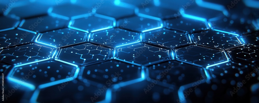 Abstract technology background with glowing hexagonal pattern Abstract technology background with glowing hexagonal pattern