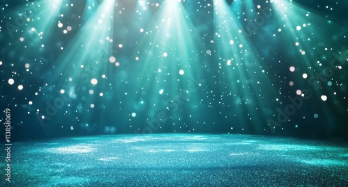 Teal Abstract Background Wi...