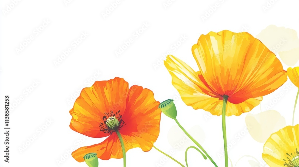 Abstract art featuring poppy flowers. .A floral watercolour background design centred on poppies..Poppy flowers in an abstract watercolour setting..A template showcasing poppies in a watercolour Abstract art featuring poppy flowers. .A floral watercolour background design centred on poppies..Poppy flowers in an abstract watercolour setting..A template showcasing poppies in a watercolour