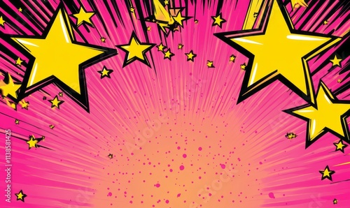 Pink Background With Yellow...