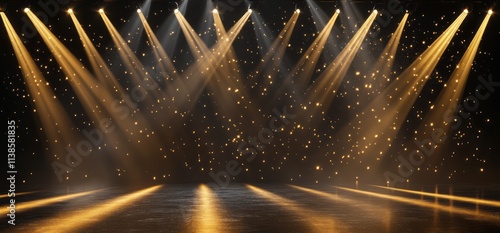 Golden Stage Lights Illumin...