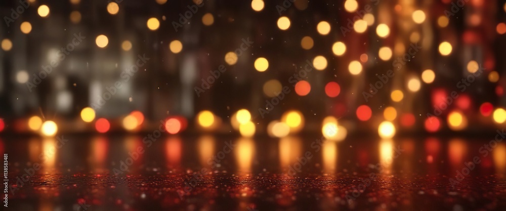 Luxe evening ambiance with red and gold glitter bokeh lights, opulent ambiance , evening scene, sparkly lights Luxe evening ambiance with red and gold glitter bokeh lights, opulent ambiance , evening scene, sparkly lights