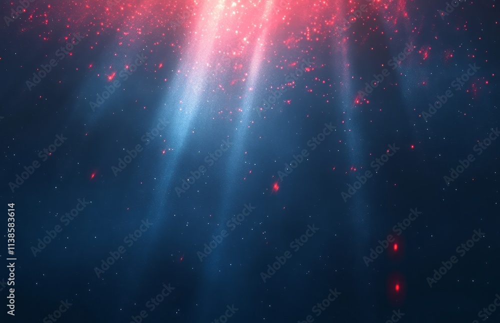 Fototapeta premium Abstract Cosmic Background Red Blue Sparkles